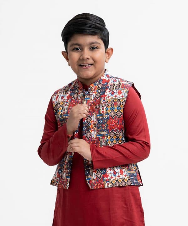 Maroon Cotton Panjabi Set