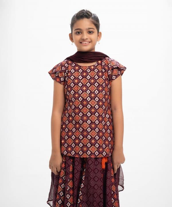 Burgundy Viscose Ghagra Choli