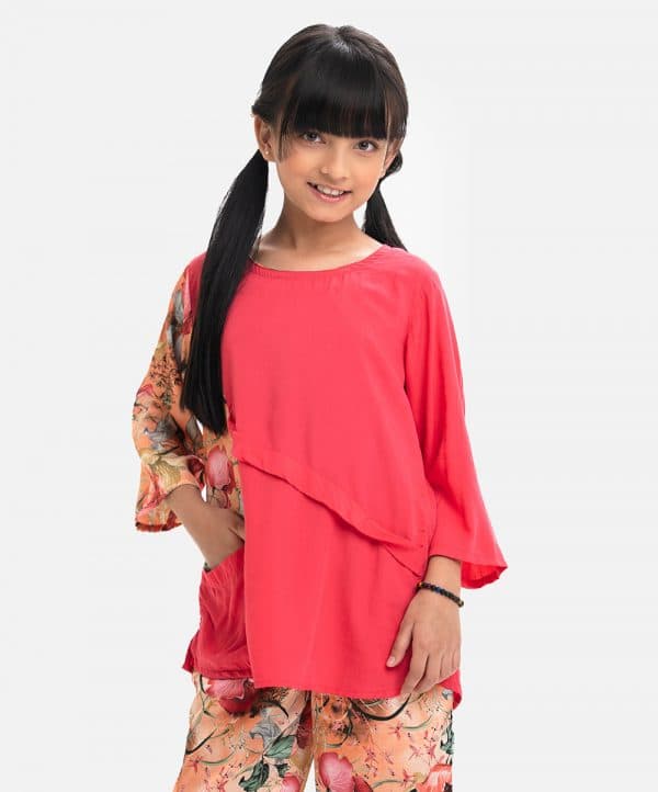 Pink Viscose & Georgette Woven Set