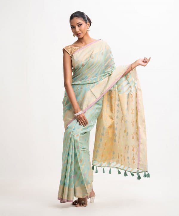 Green Half-silk Saree