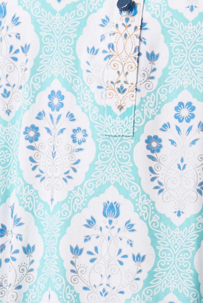 Floral Printed Shirt Style Tunic