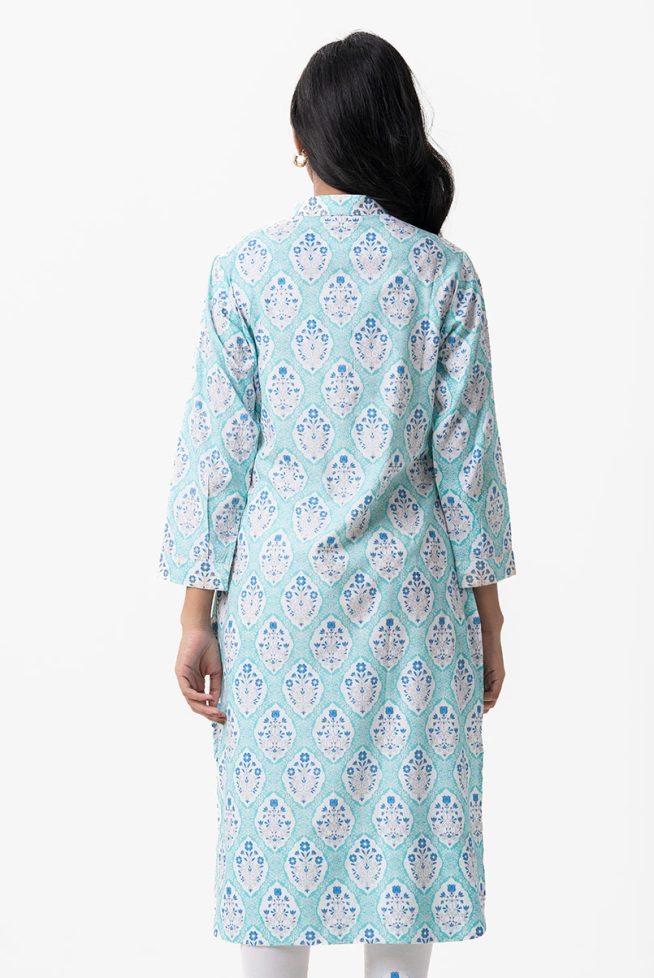 Floral Printed Shirt Style Tunic