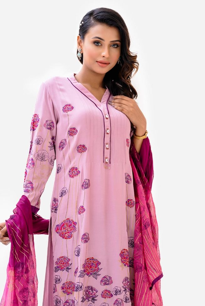 Floral Blooms Salwar Kameez with Dupatta Set
