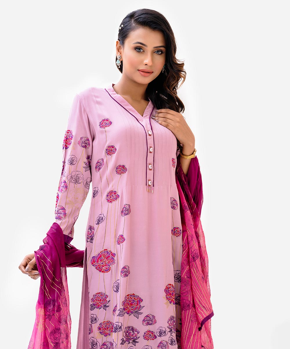 Floral Blooms Salwar Kameez with Dupatta Set