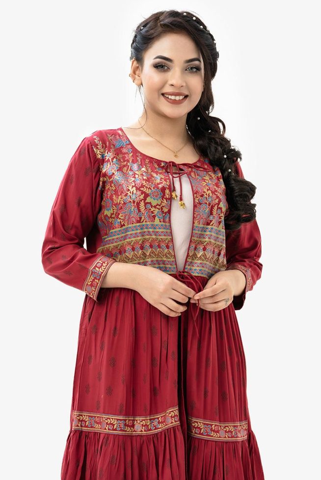 Flower Printed Long Shrug