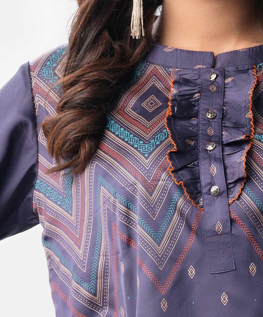 Women's Designer Hi-Low Top with Chevron