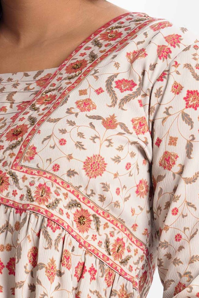 Alia Cut Tunic with Folkloric Prints