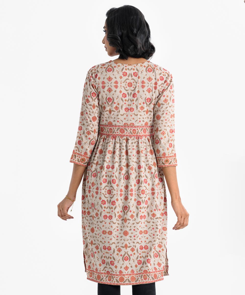 Alia Cut Tunic with Folkloric Prints