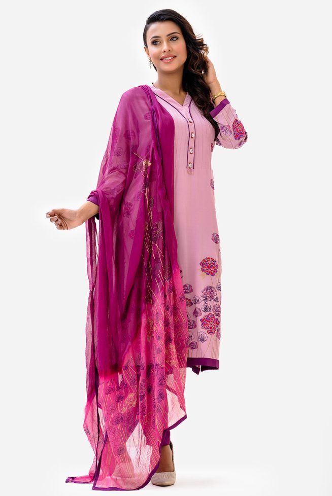 Floral Blooms Salwar Kameez with Dupatta Set
