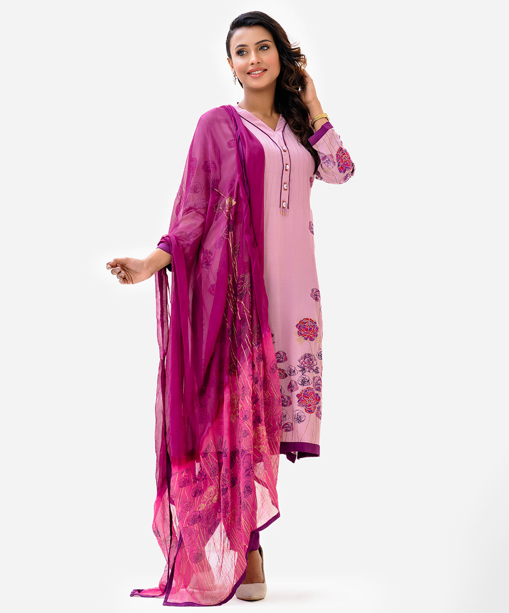 Floral Blooms Salwar Kameez with Dupatta Set