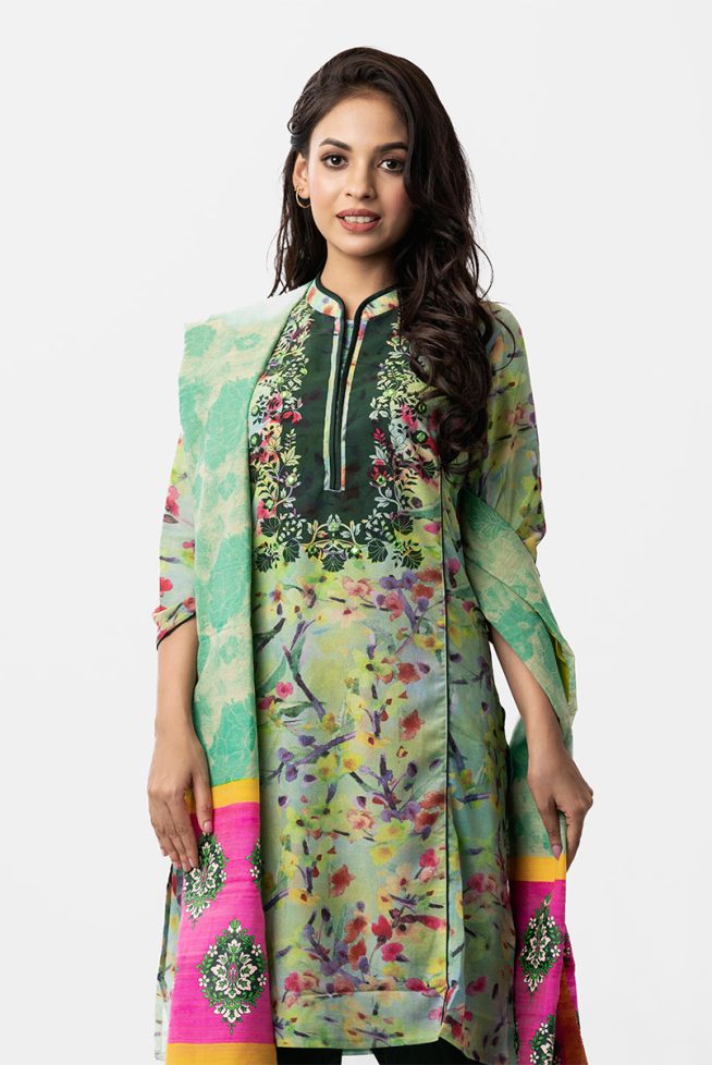 Bloomingdale Printed Salwar Kameez with Dupatta