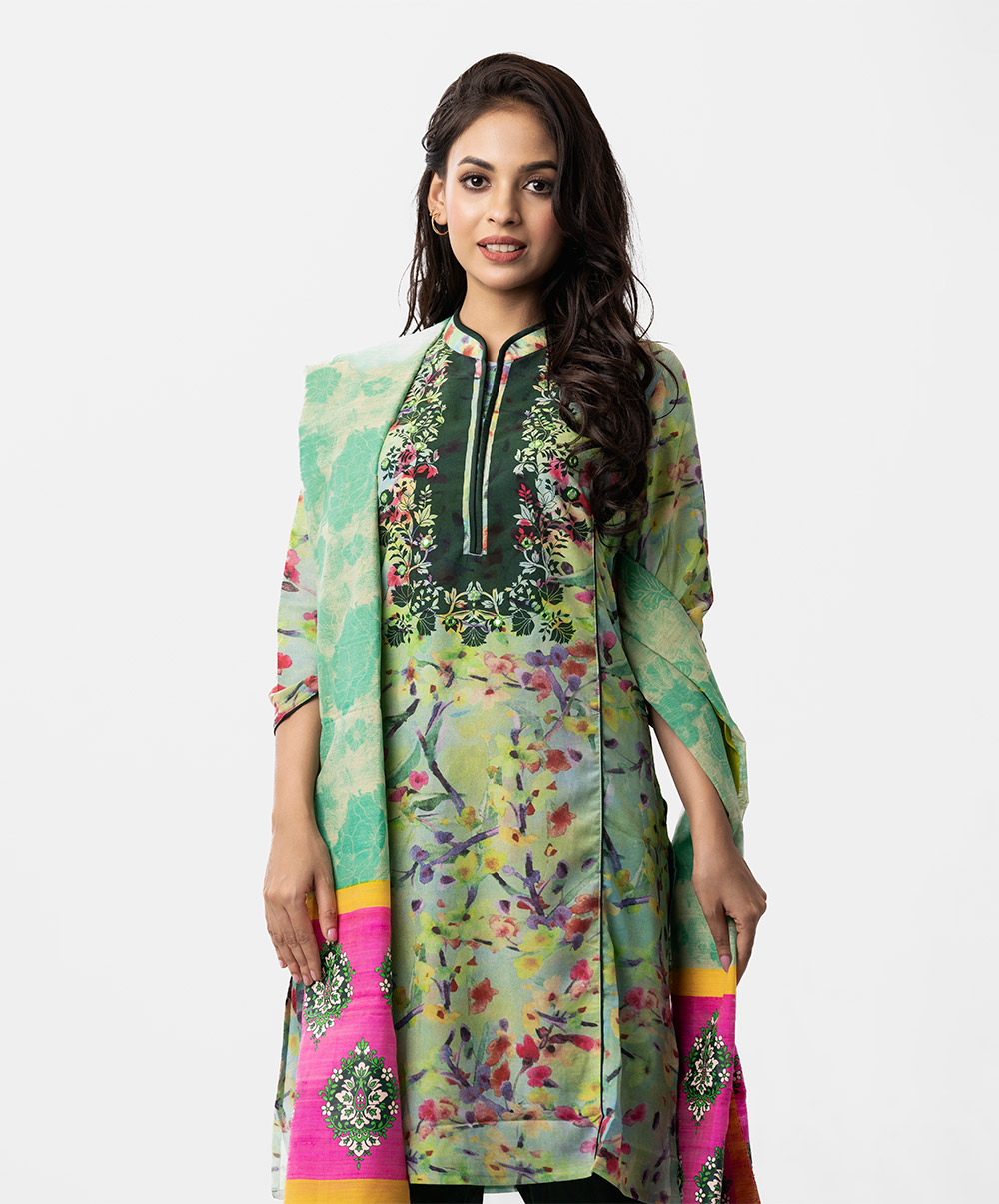 Bloomingdale Printed Salwar Kameez with Dupatta