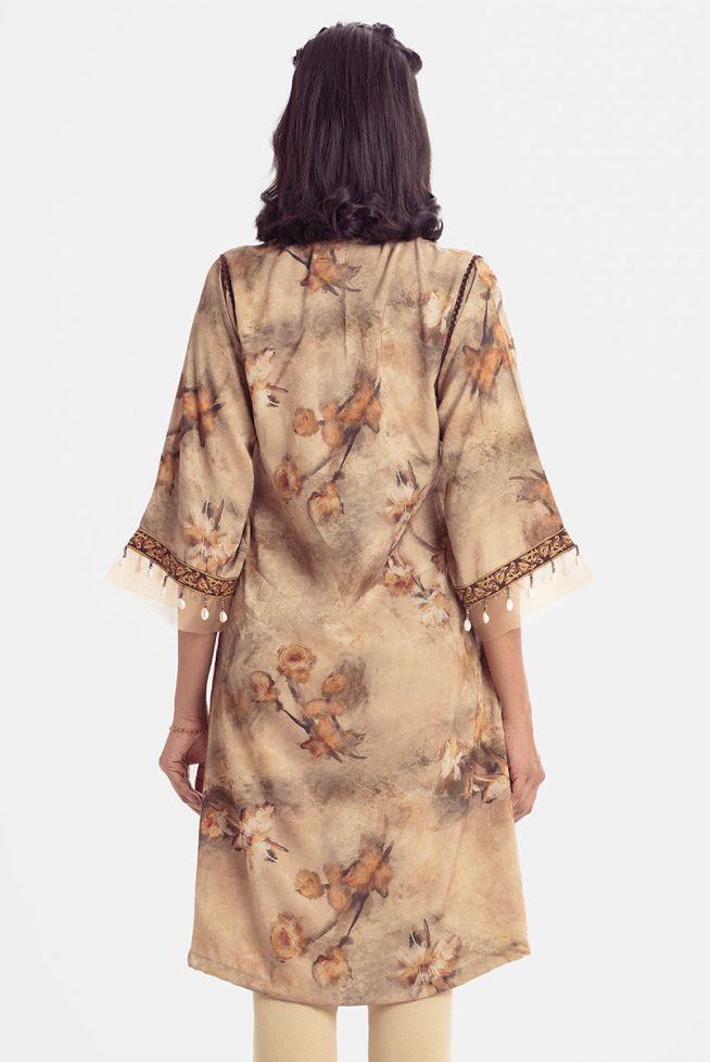 Long Pattern Tunic with karchupi (Handcrafted) Button