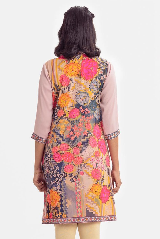 Printed Pink A-line Ladies Shirt