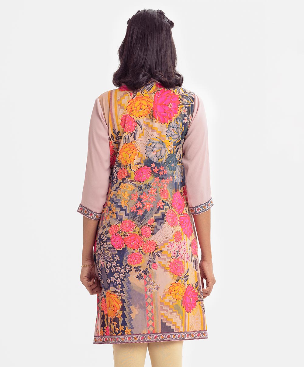 Printed Pink A-line Ladies Shirt