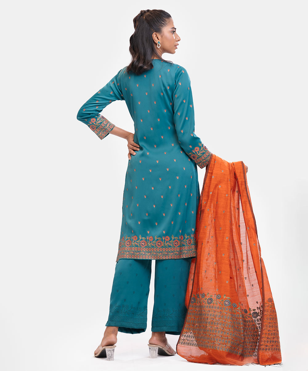 Women's Blue Straight Salwar Kameez