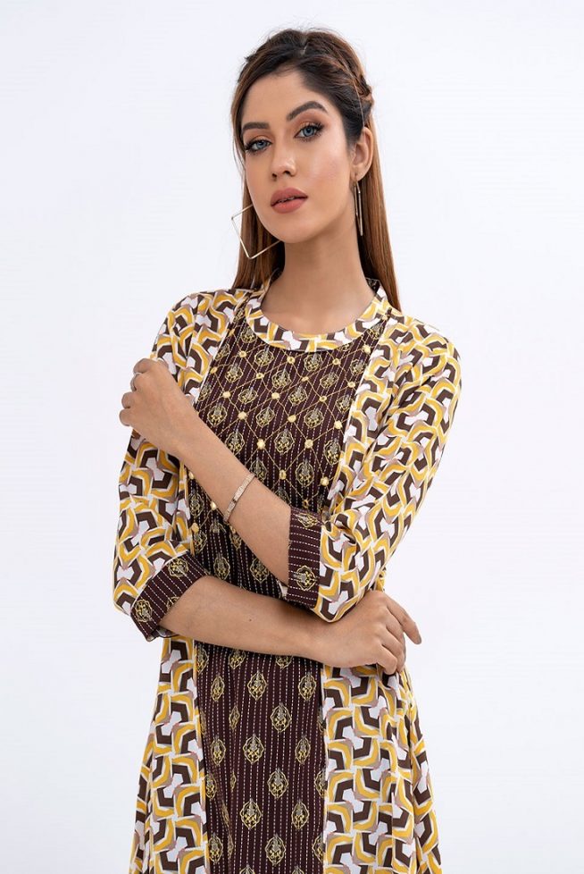 Yellow Georgette Long Kameez