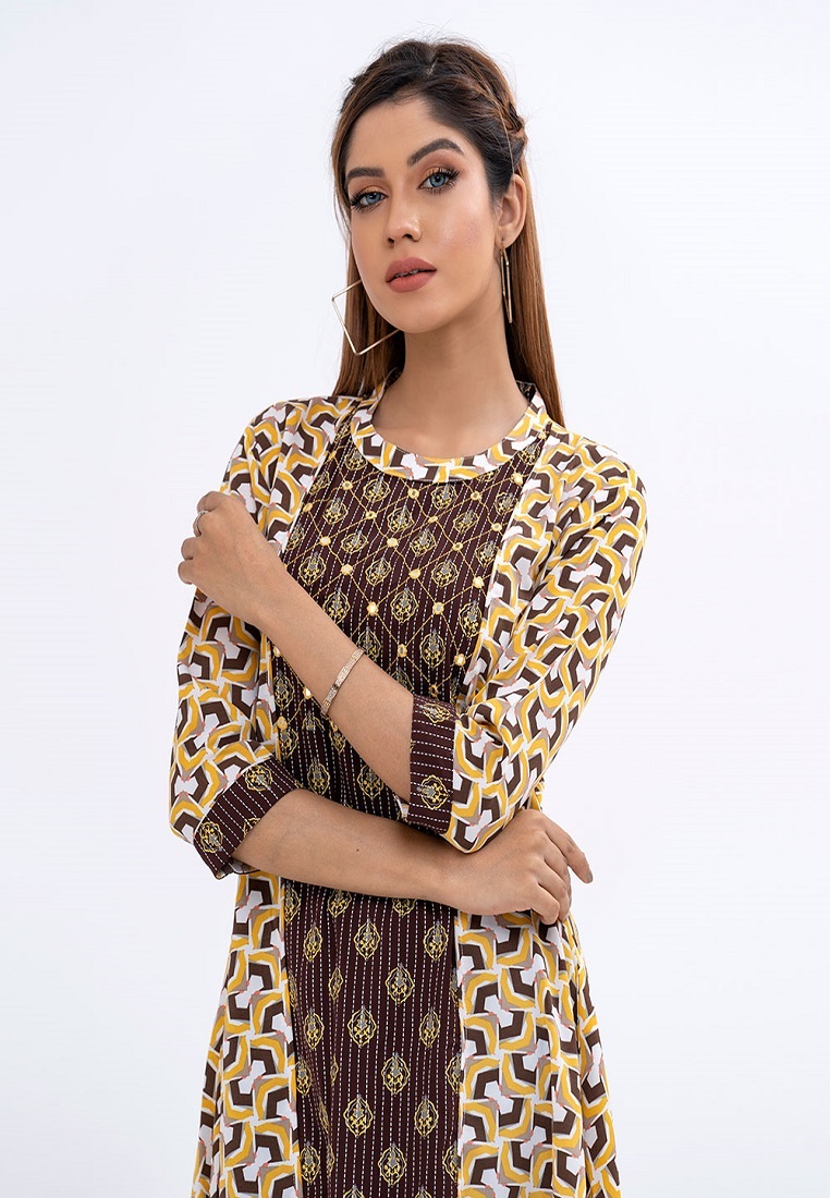 Yellow Georgette Long Kameez