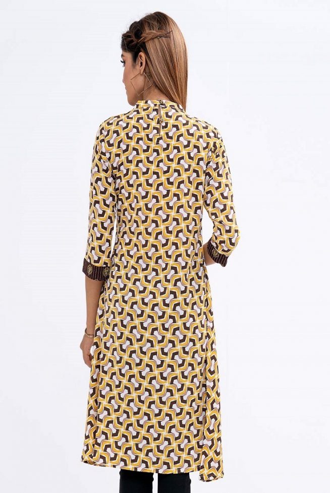 Yellow Georgette Long Kameez