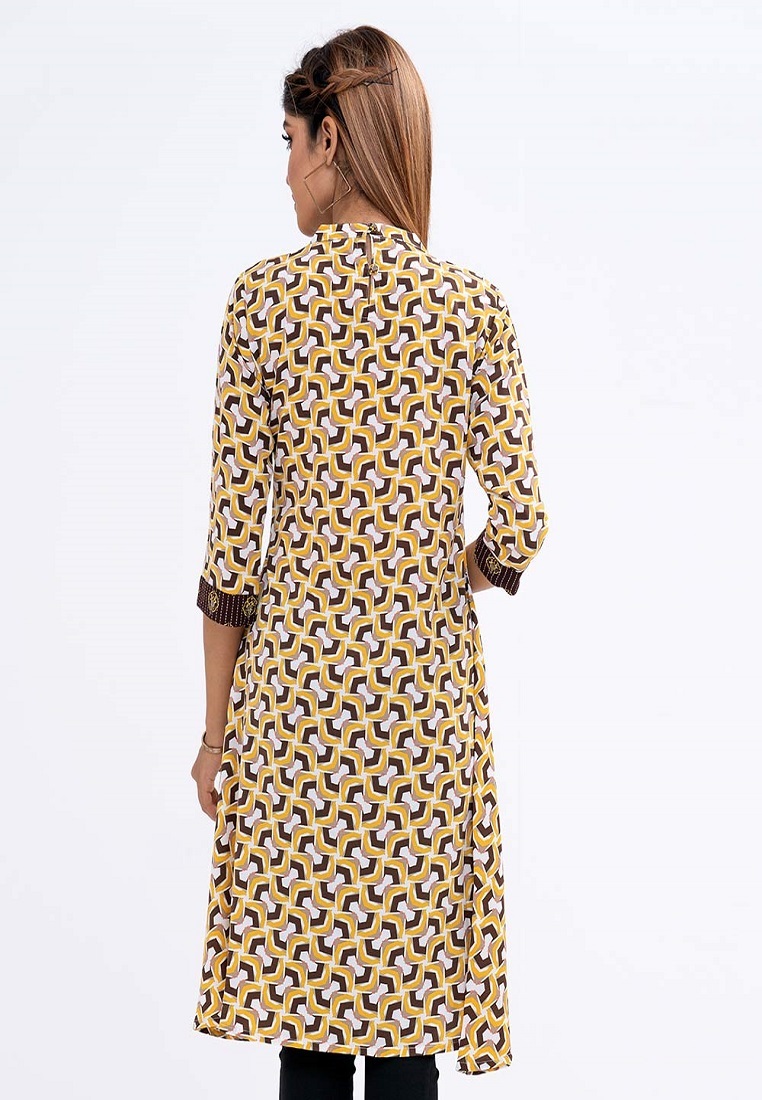 Yellow Georgette Long Kameez