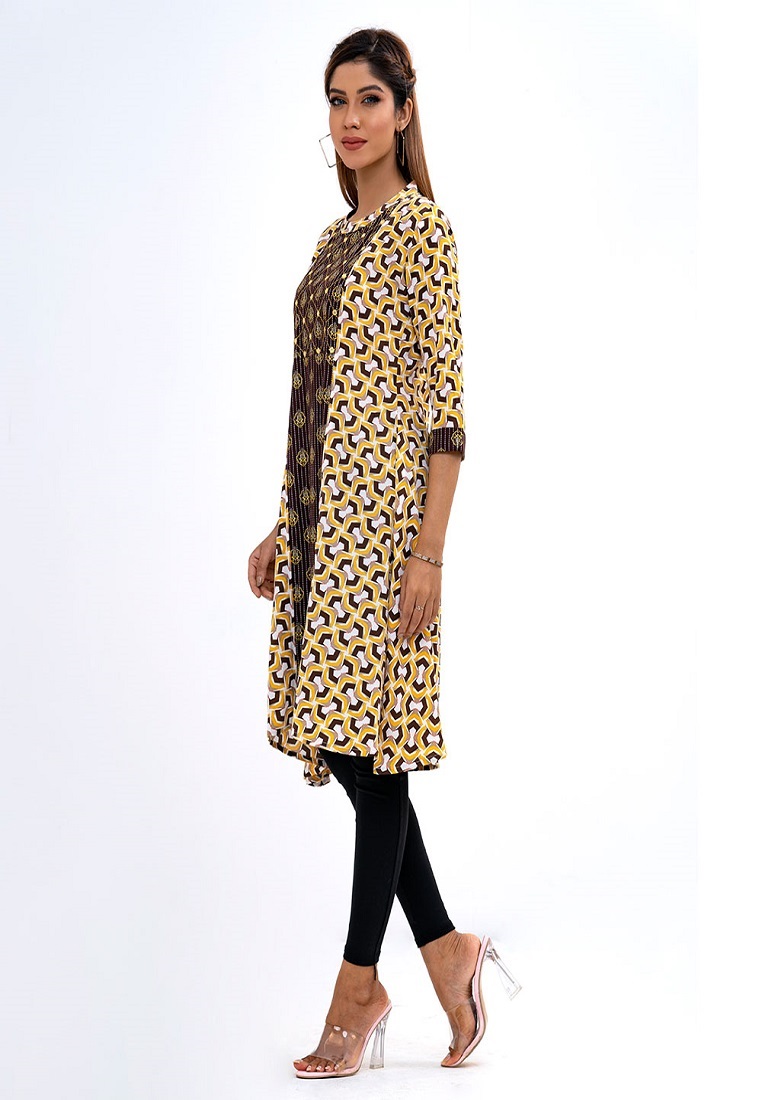 Yellow Georgette Long Kameez