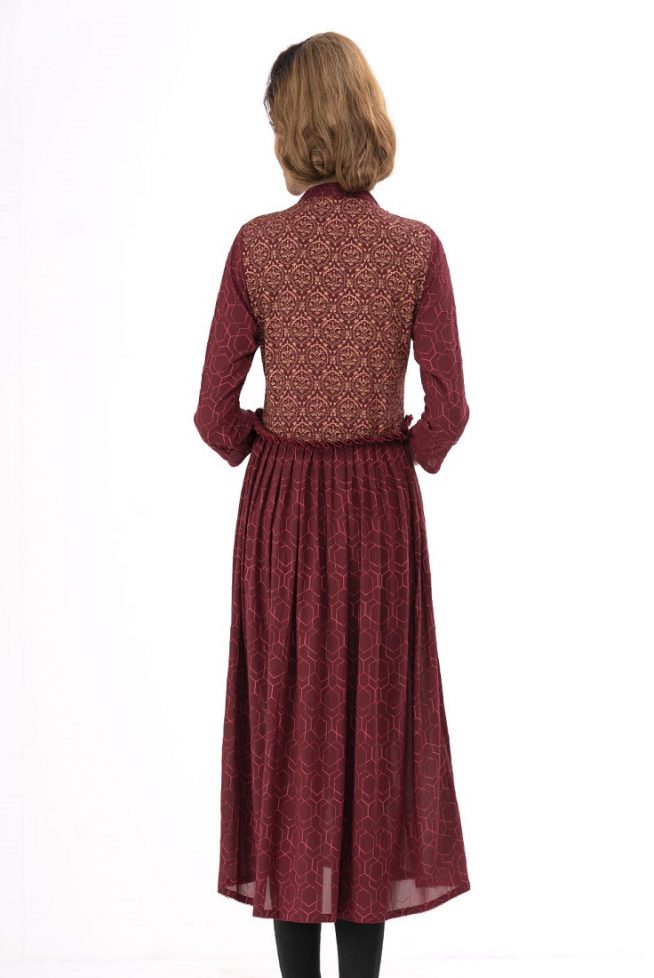 Red Georgette Shift Style Tunic