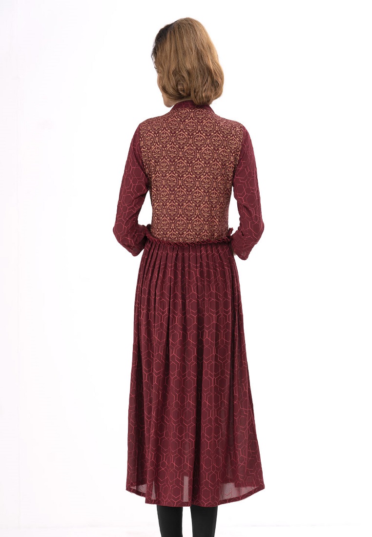 Red Georgette Shift Style Tunic