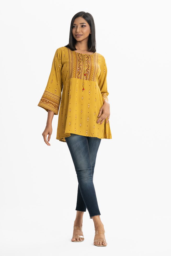Women's Mustard A-Line Top