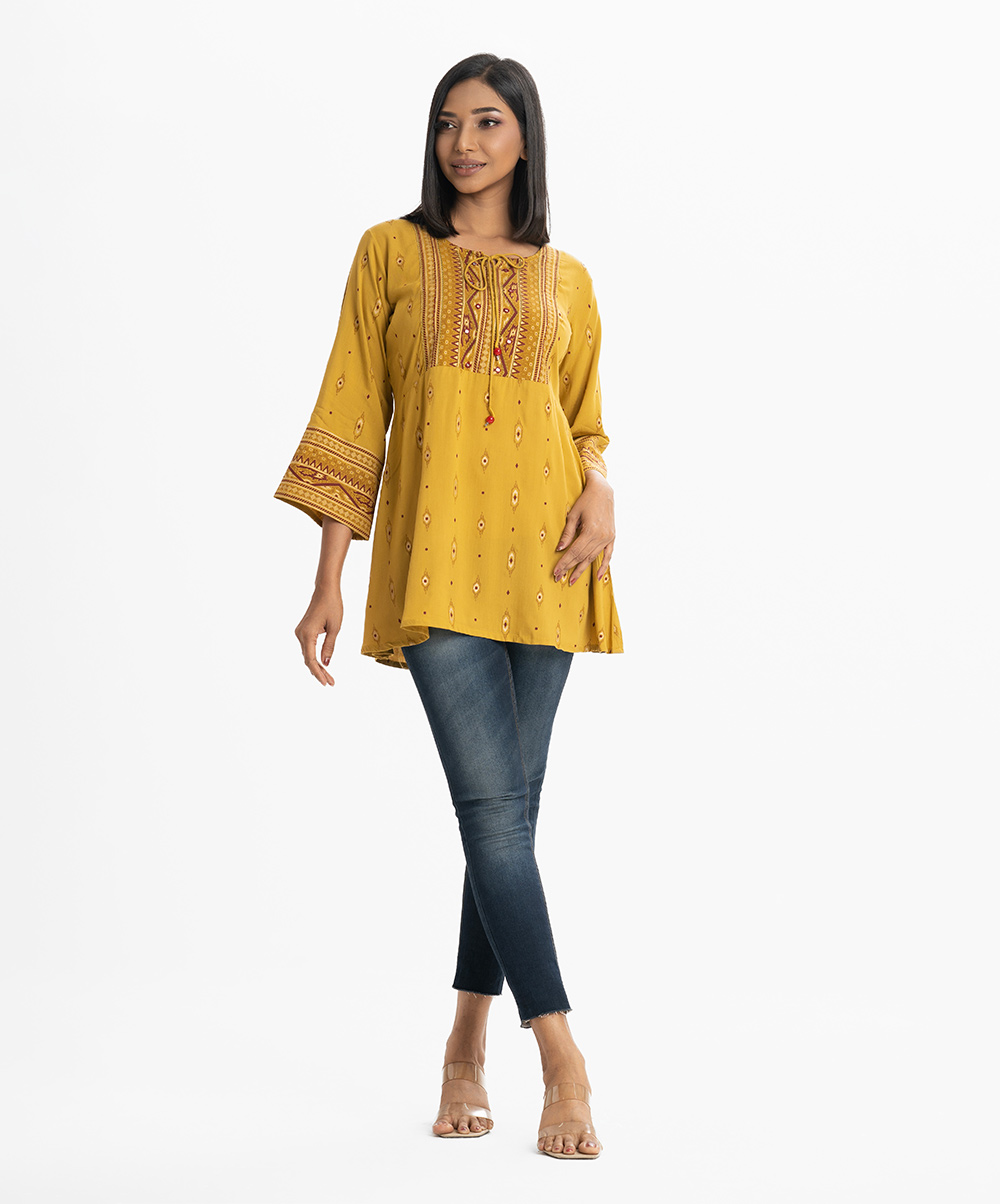 Women's Mustard A-Line Top