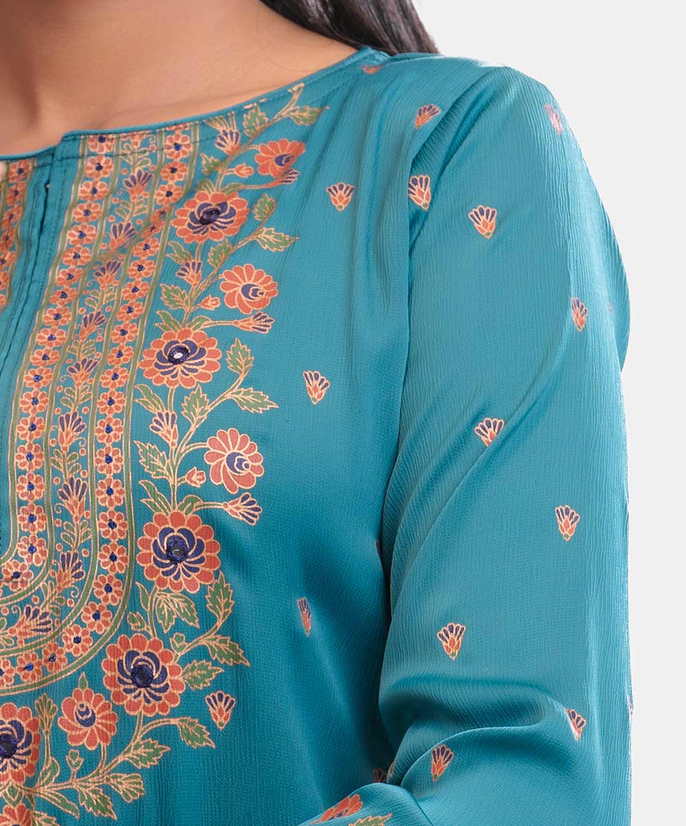 Women's Blue Straight Salwar Kameez