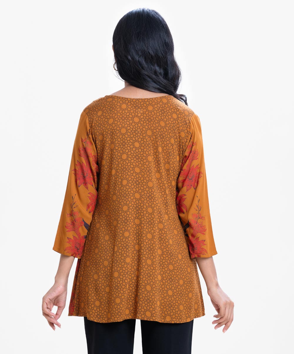 Women's Brown A-line Short Tunic