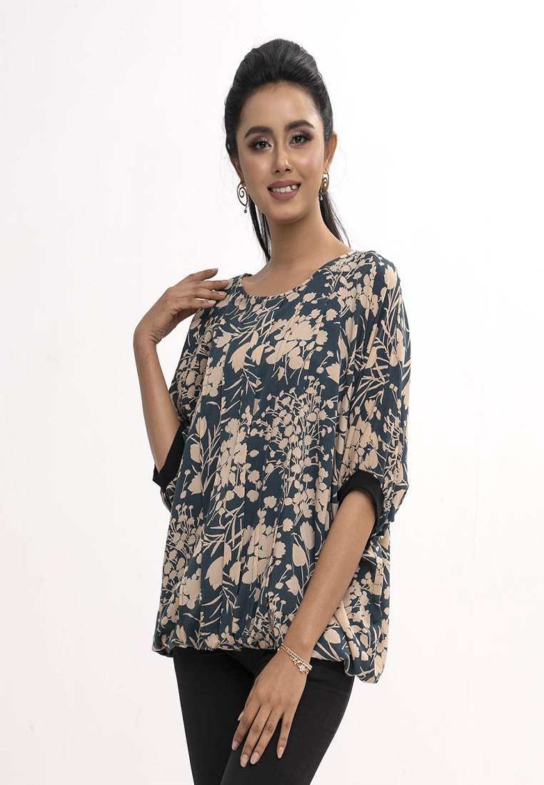 Blue Regular fit Pattern Tops