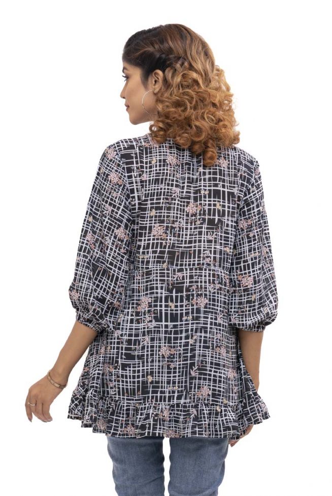 Black Printed Georgette Tunic