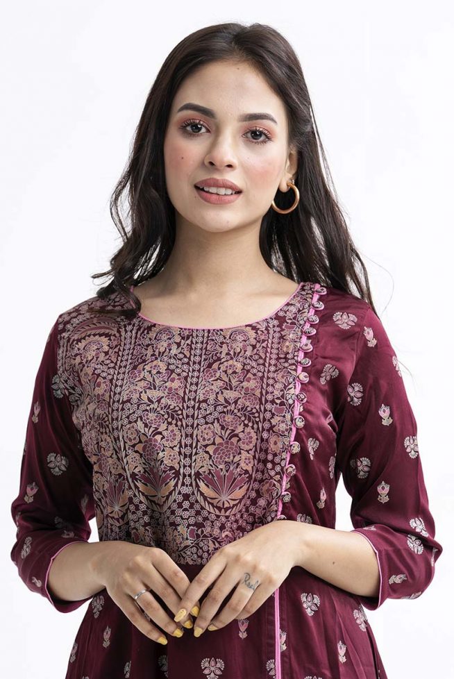 Burgendy Velveteen Long Tunic