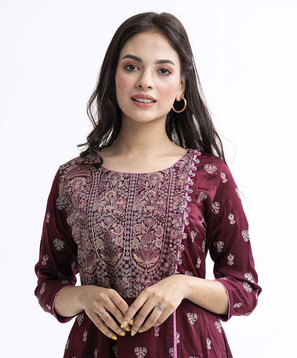 Burgendy Velveteen Long Tunic