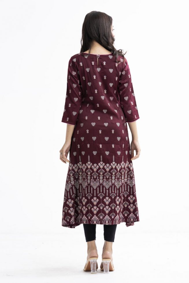 Burgendy Velveteen Long Tunic