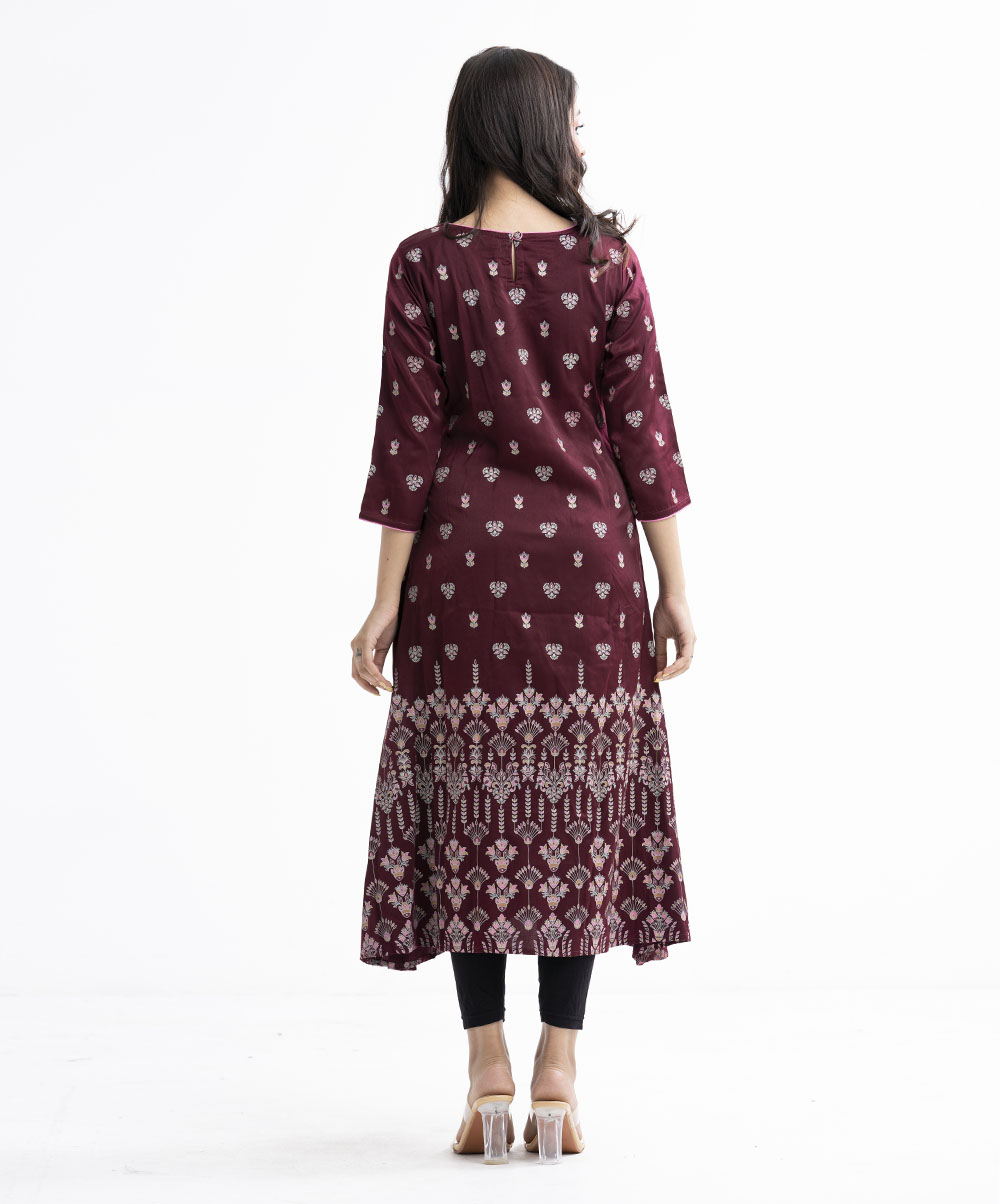 Burgendy Velveteen Long Tunic