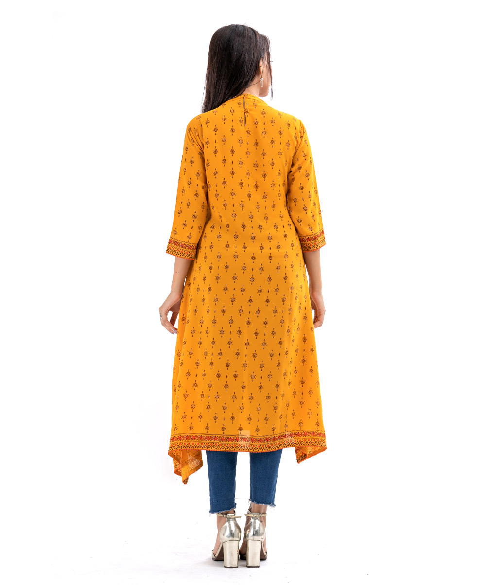 Yellow Georgette Handcrafted Kameez
