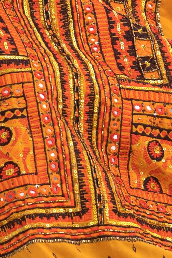 Yellow Georgette Handcrafted Kameez