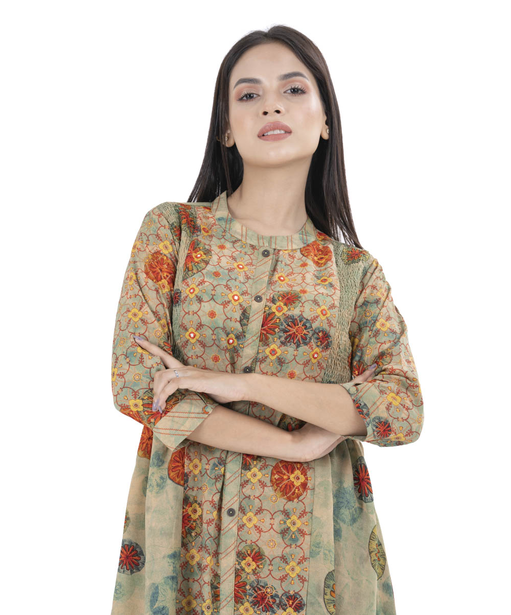 Multi-Color Georgette Shirt Style Tunic