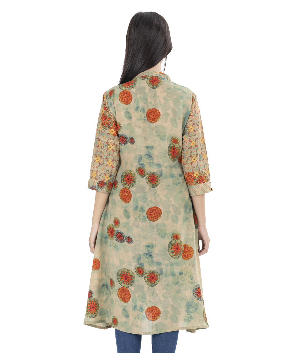 Multi-Color Georgette Shirt Style Tunic