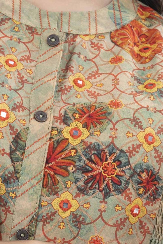 Multi-Color Georgette Shirt Style Tunic