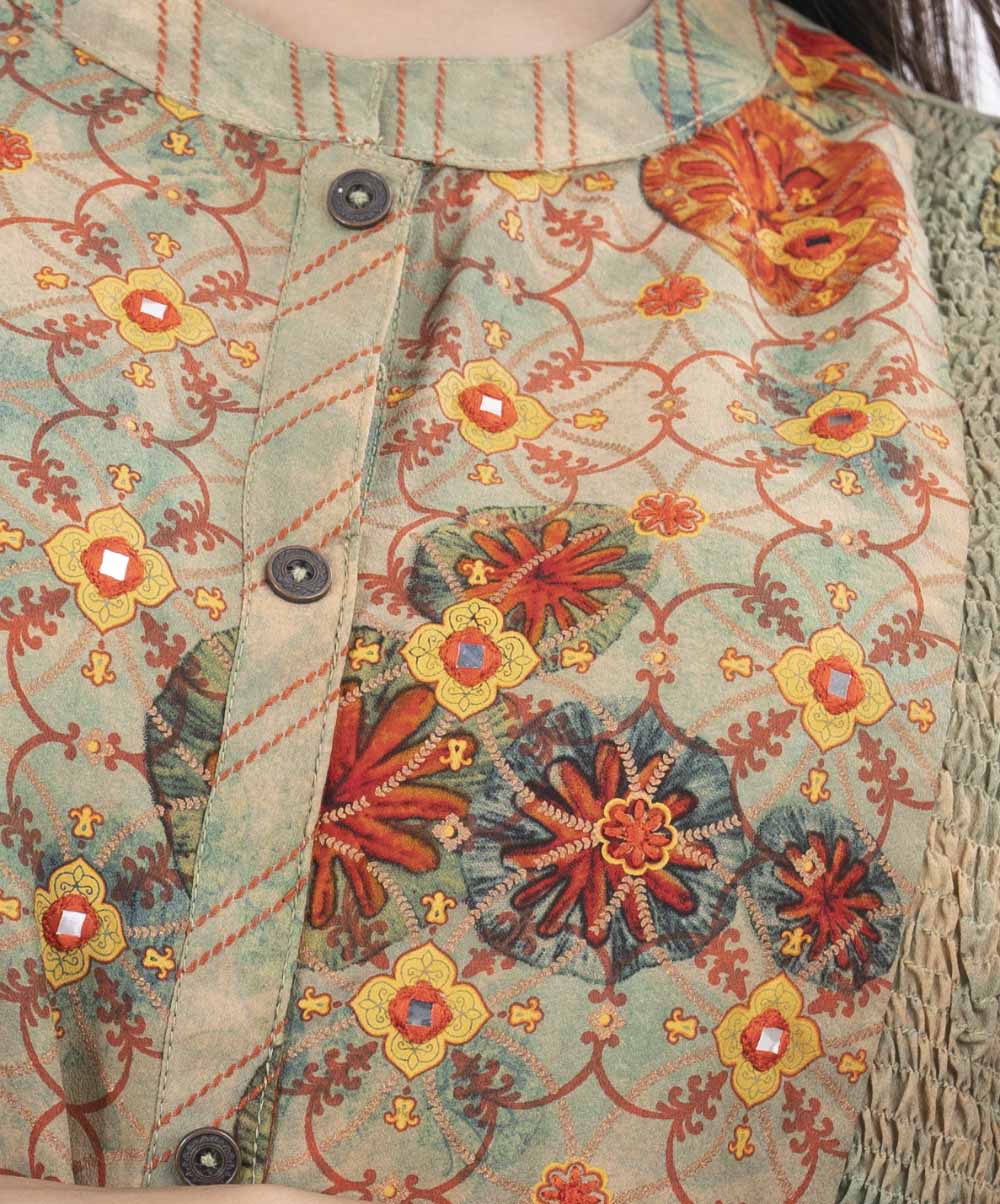 Multi-Color Georgette Shirt Style Tunic