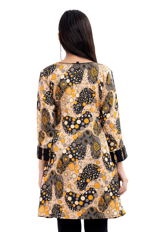 Multi-Color Polyester Pattern Tunic