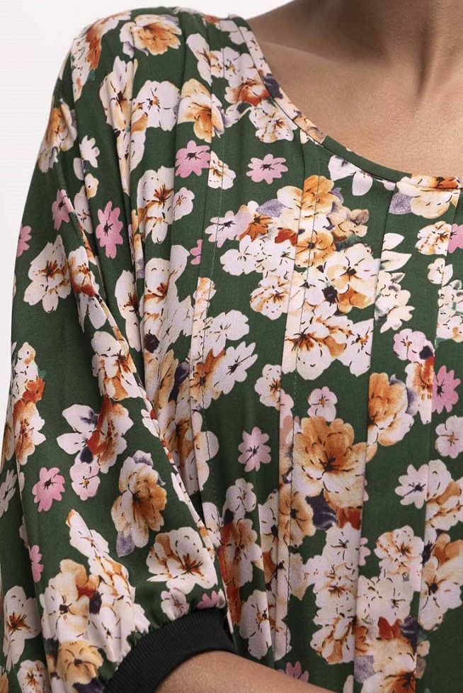 Dark Olive Pattern Tops