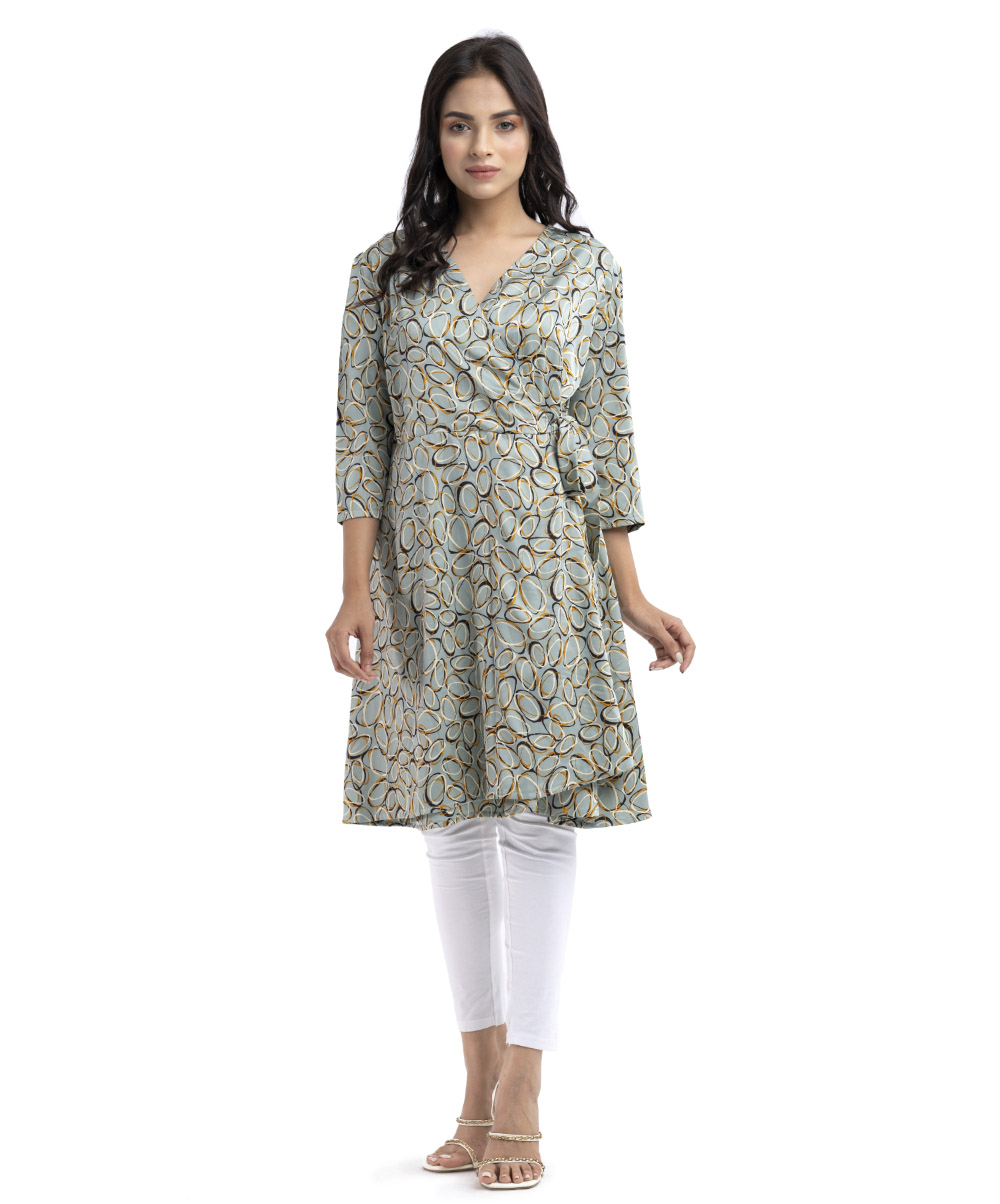 Mint Polyester Pattern Tunic