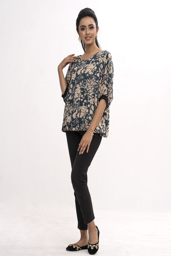 Blue Regular fit Pattern Tops