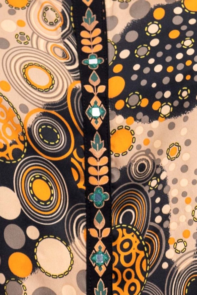 Multi-Color Polyester Pattern Tunic