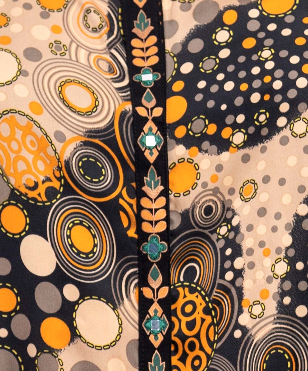 Multi-Color Polyester Pattern Tunic