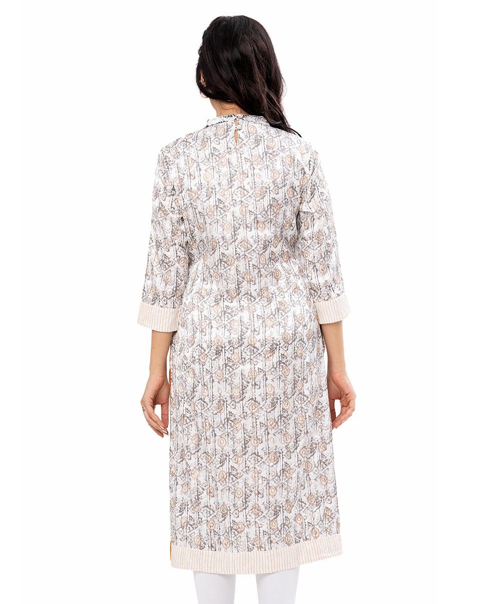 Off White Straight Cut Kameez